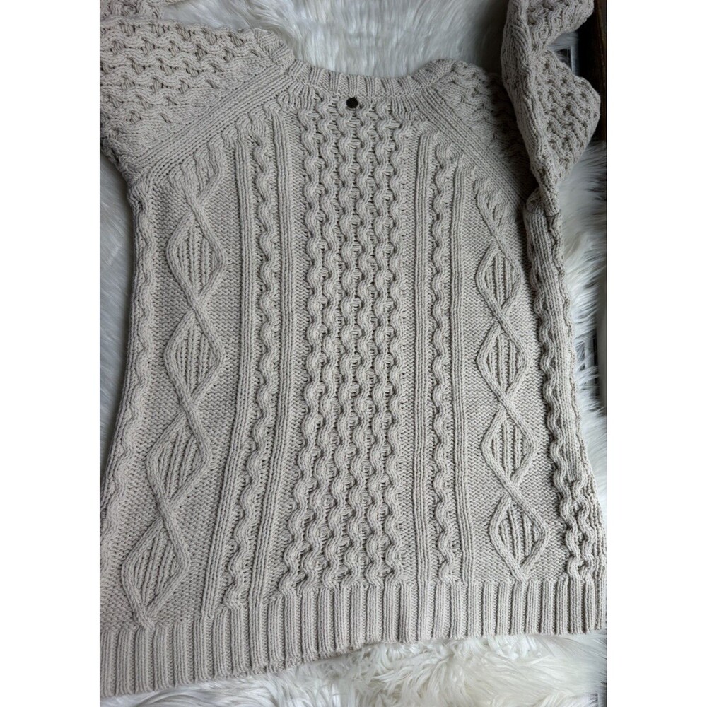 Soft surrounding  Cable Knit Soft Cotton Blend Chunky Open Knit Sweater Sz pxs